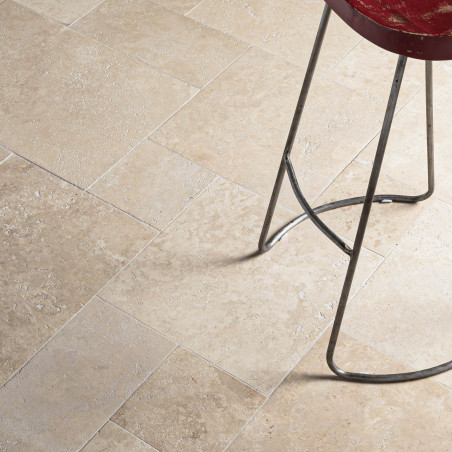 Carrelage Travertin Rustique Clair Opus 4 x1,2 cm - Intérieur et Extérieur