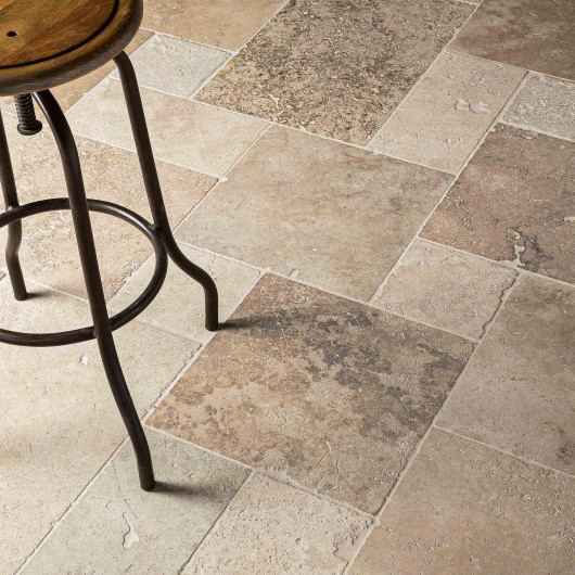 Carrelage Travertin Rustique Nuancé Opus 4 x1,2 cm - Intérieur et Extérieur
