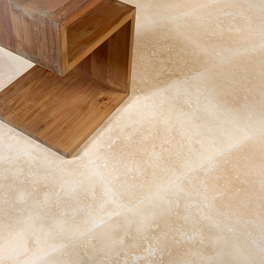 Carrelage Travertin Beige Nuancé Adouci 61x40,6x1,2 cm - Intérieur