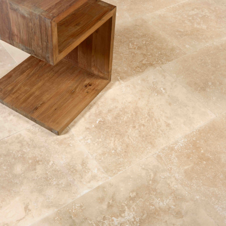 Carrelage Travertin Beige Nuancé Adouci 61x40,6x1,2 cm - Intérieur