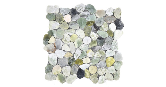 Mosaïque Murale MOSANI - Fracture Marbre Pierre Naturelle Gris-Vert Anthracite, 315x315 Mm, Résistant Au Gel