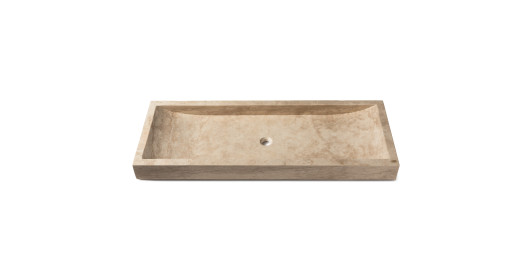 Vasque à poser rectangulaire Travertin Beige 120x45x10 cm