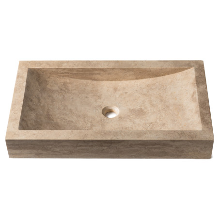 Vasque à poser rectangulaire Travertin Beige 70x40x10 cm