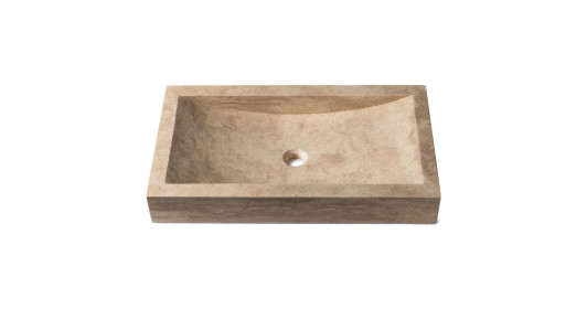 Vasque à poser rectangulaire Travertin Beige 70x40x10 cm