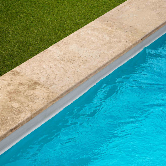 Margelle de piscine Travertin Beige Nuancé 61x33x3 cm Bord 1/2 Rond