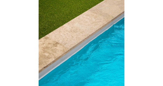 Margelle de piscine Travertin Beige Nuancé 61x33x3 cm Bord 1/2 Rond