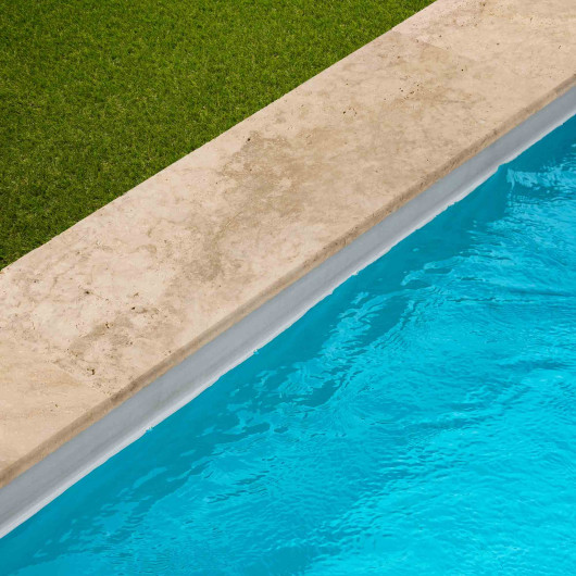 Margelle de piscine Travertin Beige Nuancé 100x33x3 cm Bord 1/2 Rond