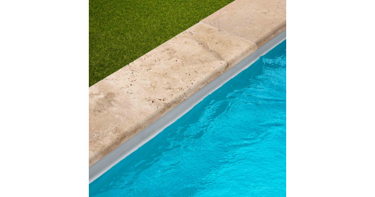 Margelle de piscine Travertin Beige Nuancé 61x33x5 cm Bord 1/2 Rond