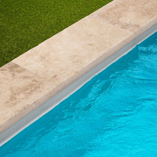 Margelle de piscine Travertin Beige Nuancé 61x33x5 cm Bord Droit