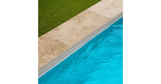 Margelle de piscine Travertin Beige Nuancé 61x33x3 cm Bord Droit