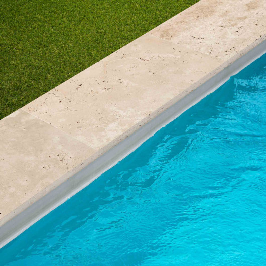 Margelle de piscine Travertin Beige Clair 61x33x3 cm Bord Droit