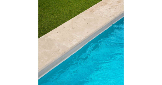 Margelle de piscine Travertin Beige Clair 61x33x3 cm Bord Droit
