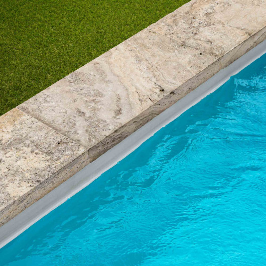 Margelle de piscine Travertin Gris Silver 70x35x8 cm Bord Droit