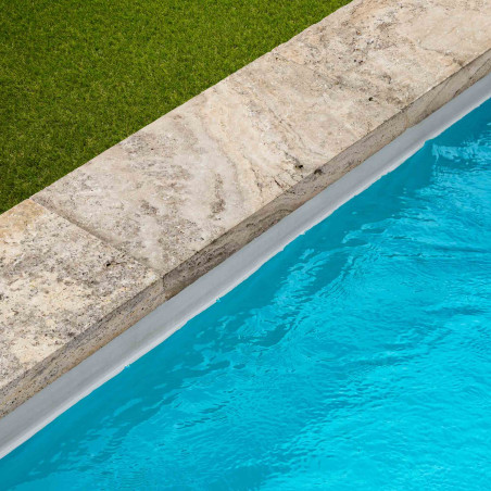 Margelle de piscine Travertin Gris Silver 70x35x8 cm Bord Droit