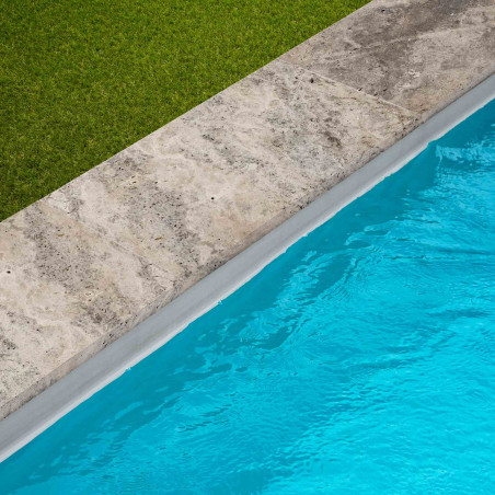 Margelle de piscine Travertin Gris Silver 61x33x3 cm Bord Droit