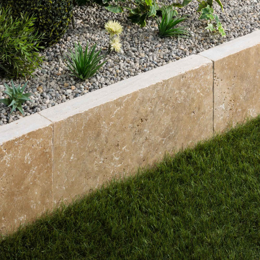 Bordure de jardin Travertin Beige Nuancé 61x33x8 cm