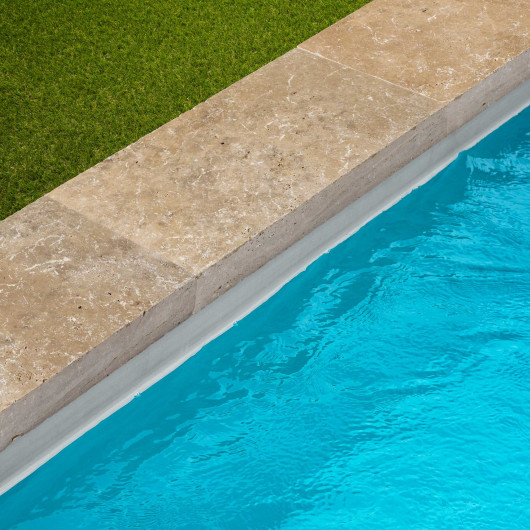 Margelle de piscine Travertin Beige Nuancé 61x33x8 cm Bord Droit