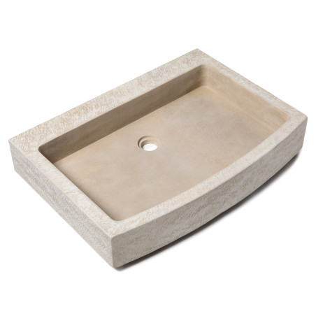 Evier à poser 1 bac en pierre naturelle beige old cottage 90x60-65x15 Arc