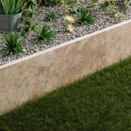 Bordure de jardin Travertin Beige Nuancé 100x33x3 cm