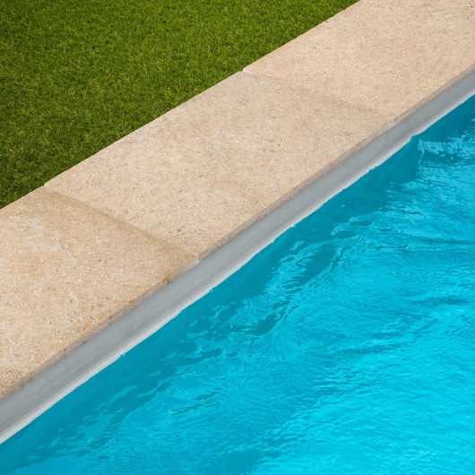 Margelle de piscine Pierre d'Egypte Bronze 60x40x2 cm Bord Droit