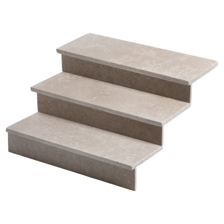 Dessus de marche Pierre d'Egypte Beige 100x35x3 cm Bord Droit