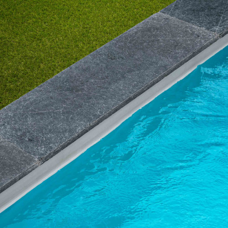 Margelle de piscine Pierre Bleue du Vietnam 100x30x3 cm Bord Droit