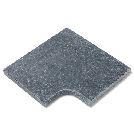 Margelle angle rentrant Pierre Bleue du Vietnam 42,5x42,5x3 cm Bord 1/2 Rond