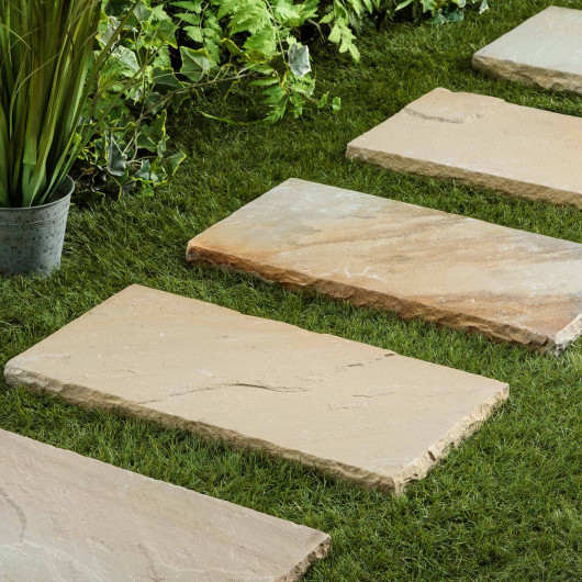 Pas japonais Rectangle Grès Kandla Beige 60x30x4 cm