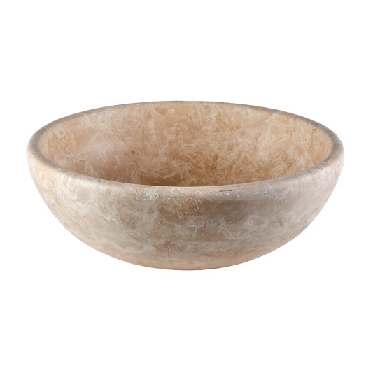 Vasque à poser ronde bol Travertin Beige 42x15 cm