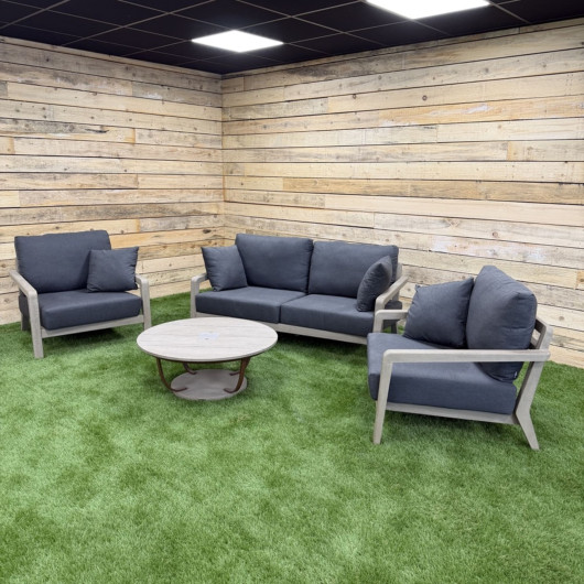 Ensemble salon de jardin COPENHAGUE en Teck massif et Duratek