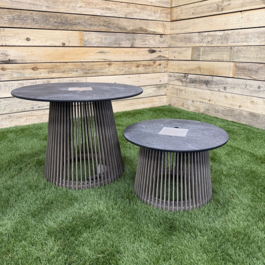 Ensemble Tables solaires COPENHAGUE en Teck massif et Duratek