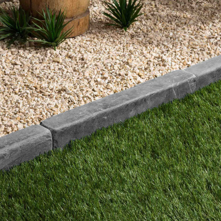 Bordure de jardin Ardoise Noire Vieillie 50x8x6 cm