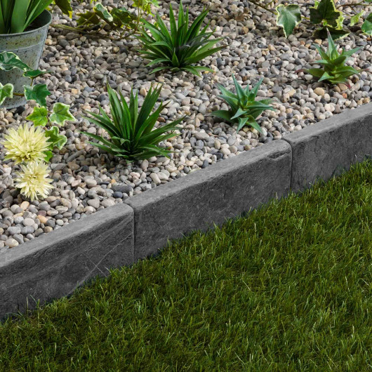 Bordure de jardin Ardoise Noire Vieillie 30x3x3 cm
