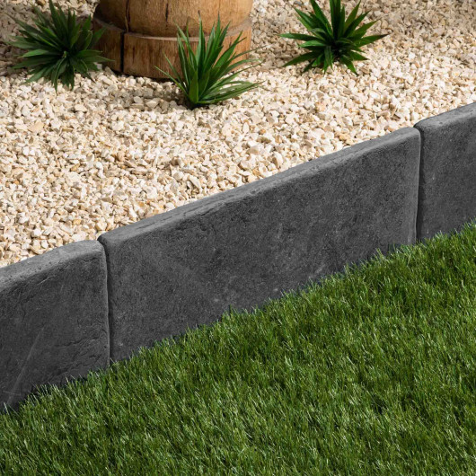 Bordure de jardin Ardoise Noire Vieillie 50x25x3 cm