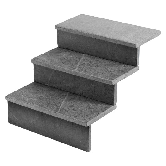Dessus de marche Ardoise Noire Vieillie 60x30x3 cm Bord Droit