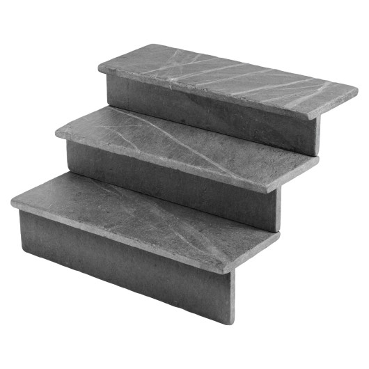 Dessus de marche Ardoise Noire Vieillie 80x30x3 cm Bord Droit