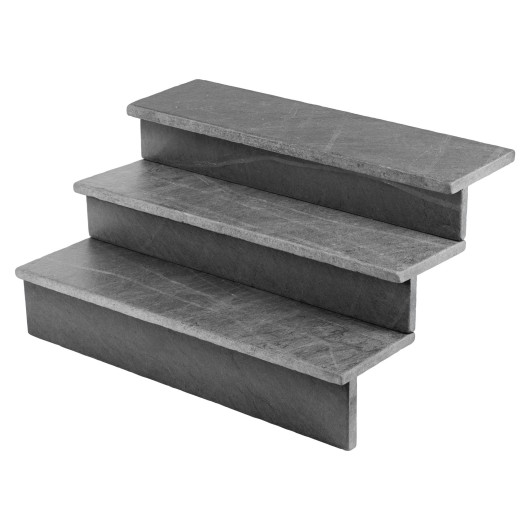 Dessus de marche Ardoise Noire Vieillie 100x30x3 cm Bord Droit