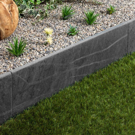 Bordure de jardin Ardoise Noire Vieillie 100x30x3 cm