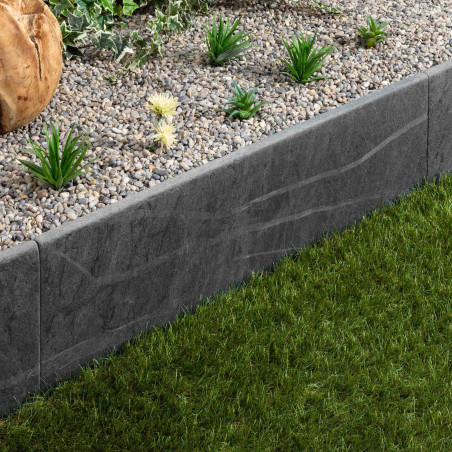 Bordure de jardin Ardoise Noire Vieillie 100x30x3 cm