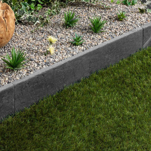 Bordure de jardin Ardoise Noire Vieillie 100x20x3 cm