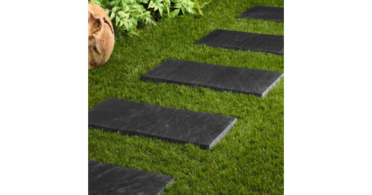 Pas japonais Rectangle Ardoise Noire 50x25x2-3 cm