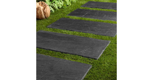 Pas japonais Rectangle Ardoise Noire 100x50x2-3 cm
