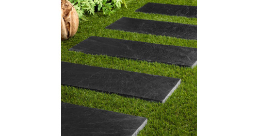 Pas japonais Rectangle Ardoise Noire 80x30x2-3 cm