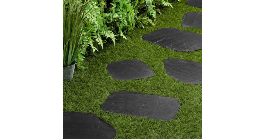 Pas japonais Irrégulier Ardoise Noire 30-40x1-2 cm
