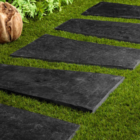 Pas japonais Trapèze Ardoise Noire 80x30/50x3 cm