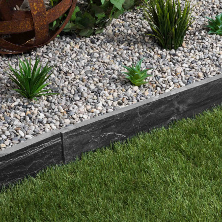 Bordure de jardin Ardoise Noire 100x10x3 cm