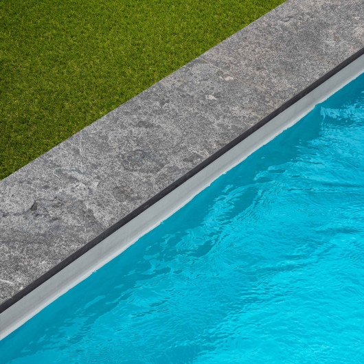 Margelle de piscine Pierre d'Asie Grise 100x30x3 cm Bord Droit
