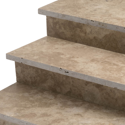 Dessus de marche Travertin Beige Nuancé 100x33x3 cm Bord Droit
