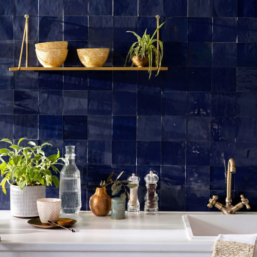 Carrelage Zellige Marocain Bleu Nuit 10x10 cm