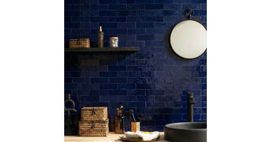 Carrelage Zellige Marocain Bleu Nuit 5x15 cm